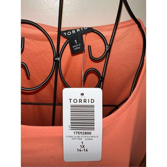 Stretch Mesh And Stretch Challis Crew Neck Double Flutter Sleeve Top (Sz 1) - Picture 3 of 6